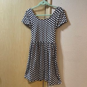 Junior Medium Women XS Forever 21 Flirty Baby Doll Spring Polka Dot Dress
